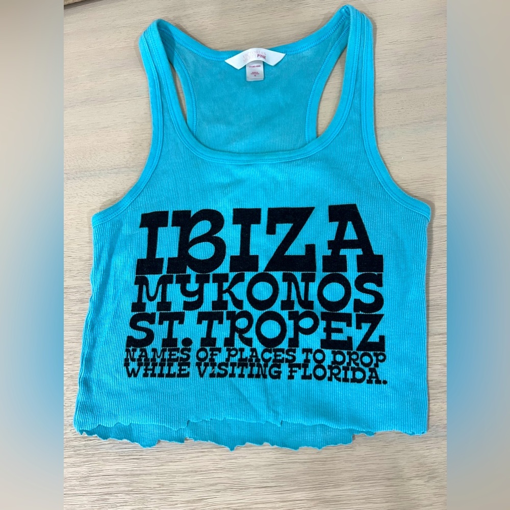 Victoria’s Secret tank top cut crop top blue size small - Picture 6 of 6